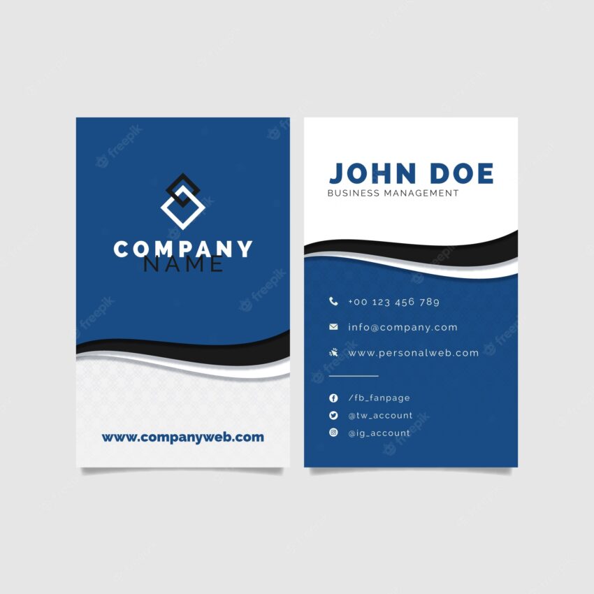 Abstract classic blue business card template