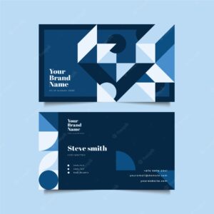 Abstract classic blue business card template