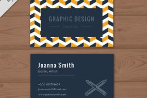 Abstract company card with white zig-zag lines