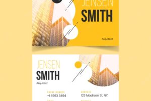 Abstract design business card with photo