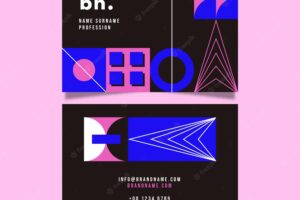 Abstract front and back business card template