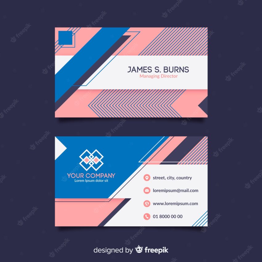 Abstract geometric business card template