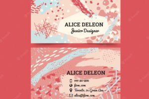 Abstract hand painted business card template