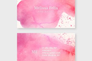 Abstract watercolor business card template theme