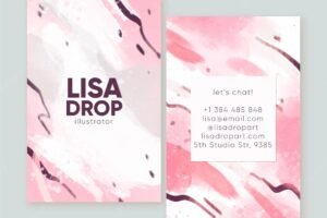 Abstract watercolor business card template