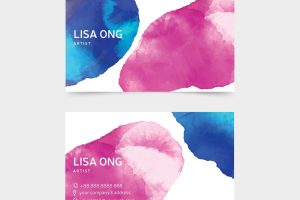 Abstract watercolor business card