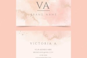 Abstract watercolor style business card template
