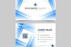 Abstract white and blue visiting card with logo