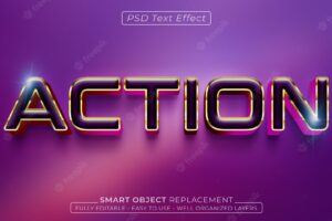 Action 3d luxury style text effect