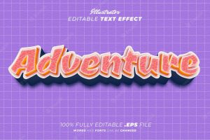 Adventure editable text effect