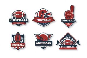 American football badges retro style