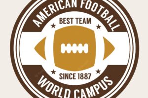 American football retro ball badge