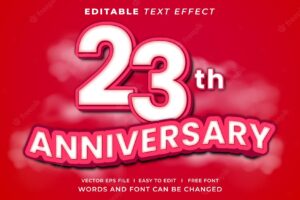 Anniversary 3d editable text effect template style