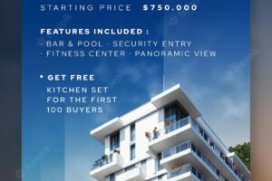Apartment launching event real estate instagram stories banner template