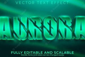 Aurora text effect; editable north and horror text style
