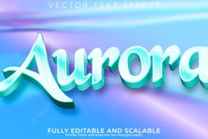 Aurora text effect editable northern lights text style