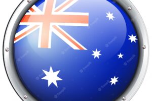 Australia flag on round badge