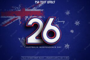 Australia independence day editable text effect