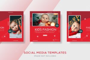 Baby banner template for social media post premium vector