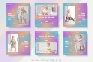Baby fashion sale banner template for social media premium vector