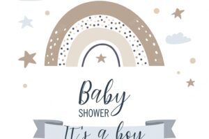 Baby shower card its a boy vector illustration
