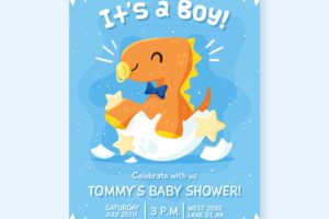 Baby shower invitation for baby boy