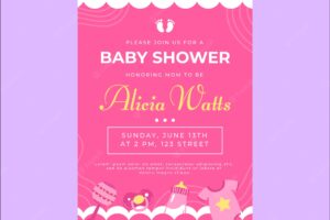 Baby shower invitation for baby girl