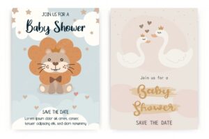 Baby shower invitation card design template.