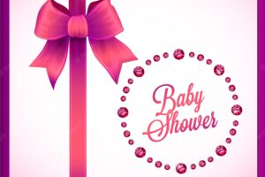 Baby shower invitation crystals design