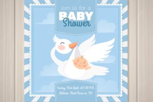Baby shower invitation in flat style