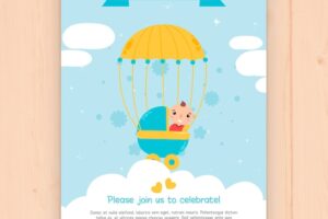Baby shower invitation in hand drawn style