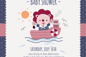Baby shower invitation in hand drawn style