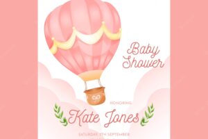 Baby shower invitation template for girl