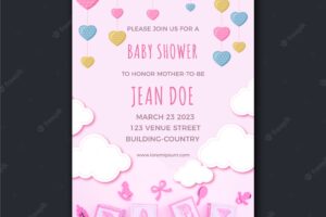 Baby shower invitation template with photo