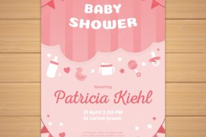 Baby shower invitation with pennants