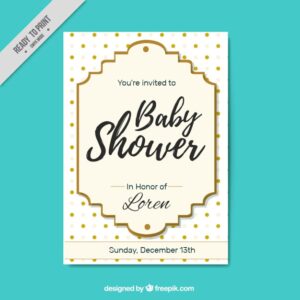 Baby shower invitation with vintage design