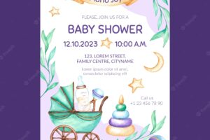 Baby shower party celebration invitation template