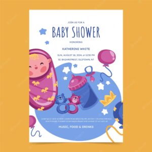 Baby shower party celebration invitation template