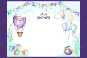 Baby shower party celebration photocall template