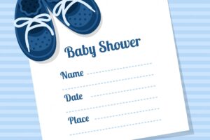 Baby shower template with bootees