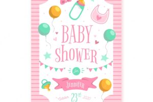 Baby shower theme for invitation template