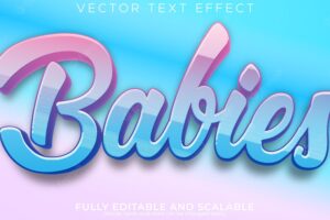 Baby text effect editable girl and boy text style