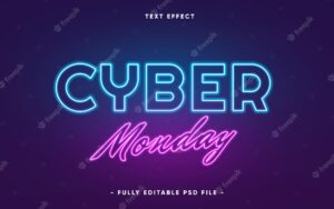 Background of cyber monday with editable text effect