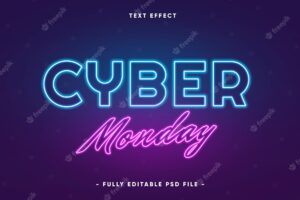 Background of cyber monday with editable text effect