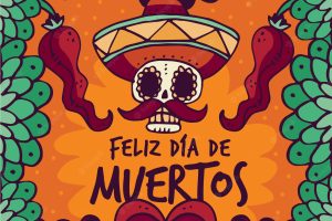 Background of hand drawn happy day of the dead