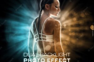 Backlight glowing portrait photo effect