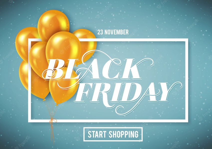 Banner for black friday sale with handdrawn lettering.
