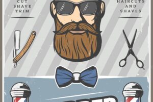 Barber hipster vintage poster