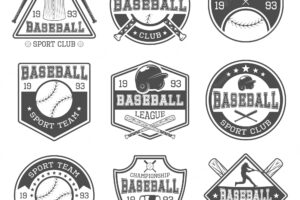Baseball black white emblems