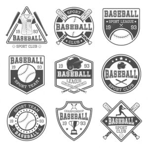 Baseball black white emblems